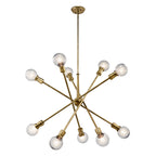 KICHLER 43119NBR Armstrong 53.5" 10 Light Chandelier In Natural Brass