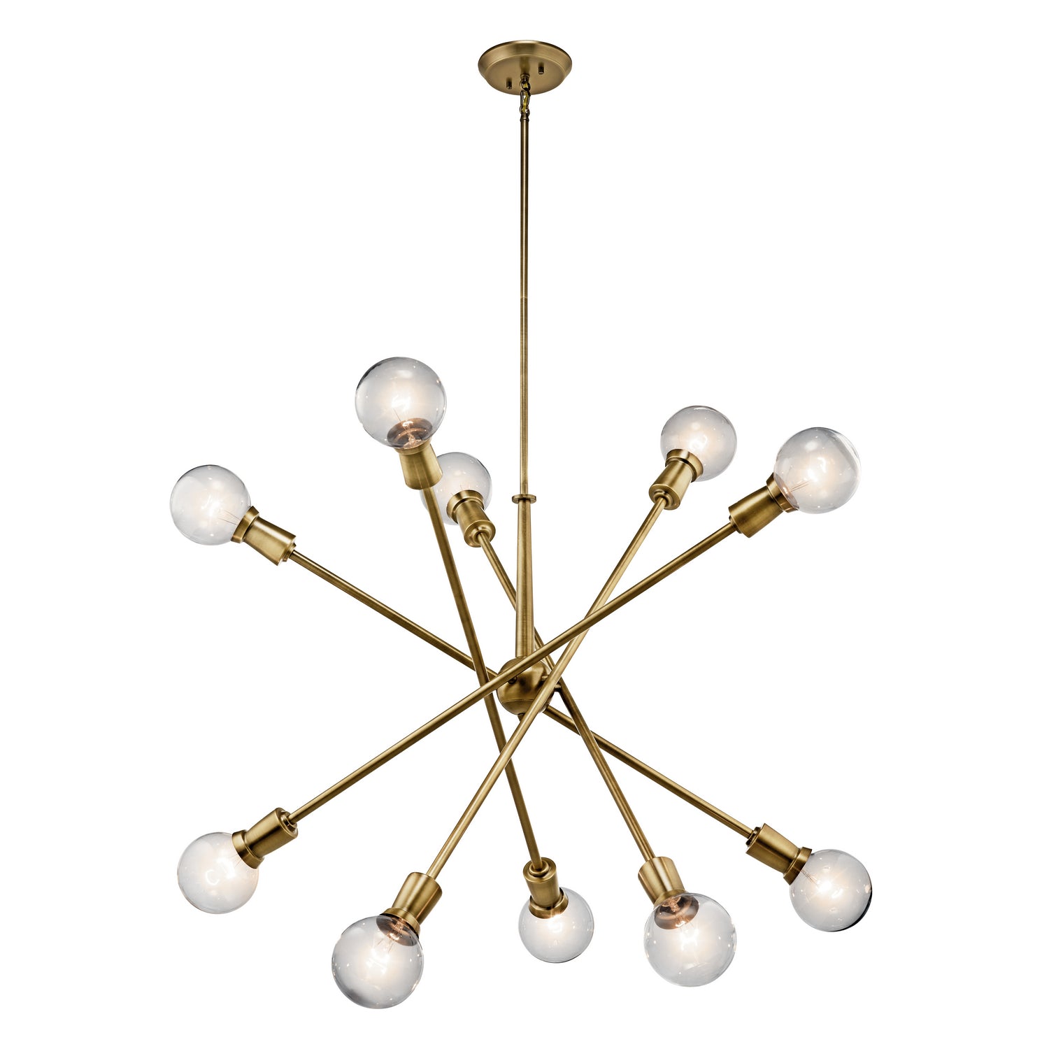 KICHLER 43119NBR Armstrong 53.5" 10 Light Chandelier In Natural Brass
