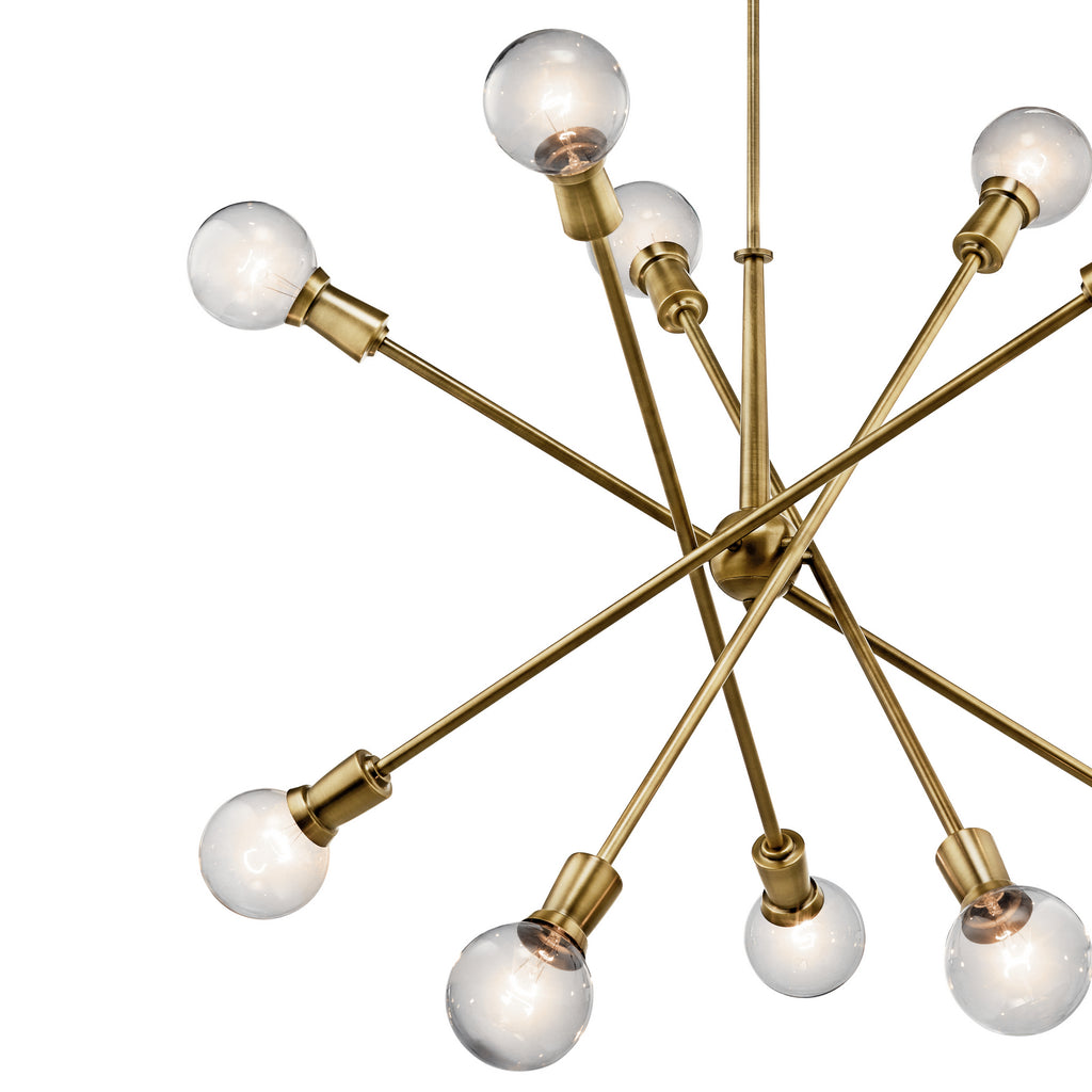 KICHLER 43119NBR Armstrong 53.5" 10 Light Chandelier In Natural Brass