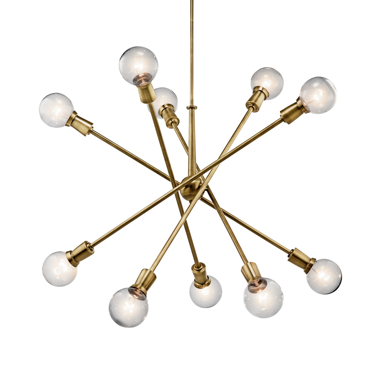 KICHLER 43119NBR Armstrong 53.5" 10 Light Chandelier In Natural Brass