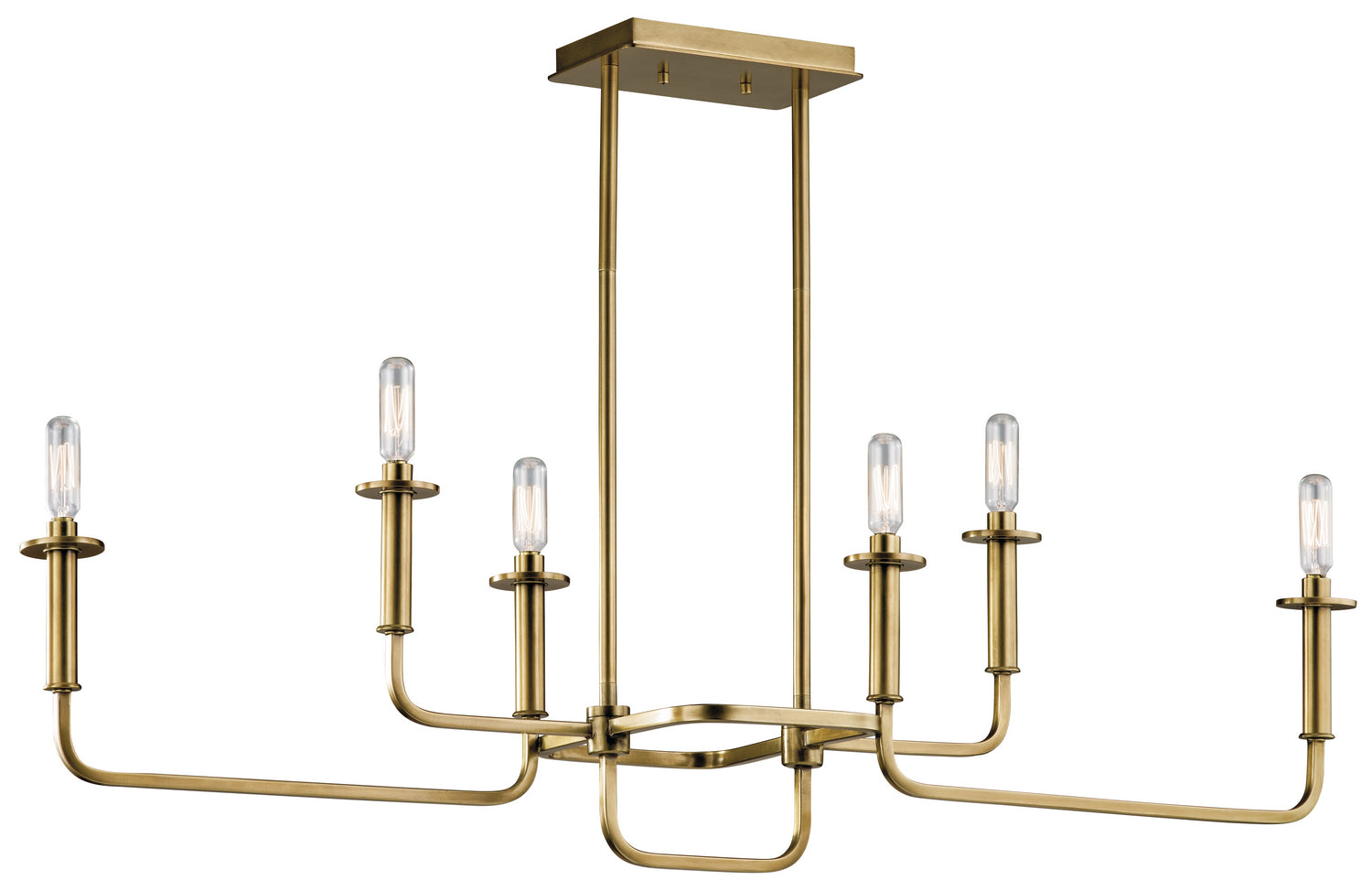 KICHLER 43362NBR Alden 17.5" Linear Chandelier In Natural Brass