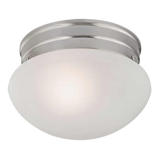 THOMAS 7021FM/20 Mushroom 8'' Wide 1-Light Flush Mount - Brushed Nickel