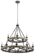 KICHLER 43826WZC Taulbee 15 Light Chandelier Weathered Zinc