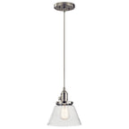 KICHLER 43851NI Avery 8.75" 1 Light Bell Mini Pendant With Clear Seeded Glass In Brushed Nickel