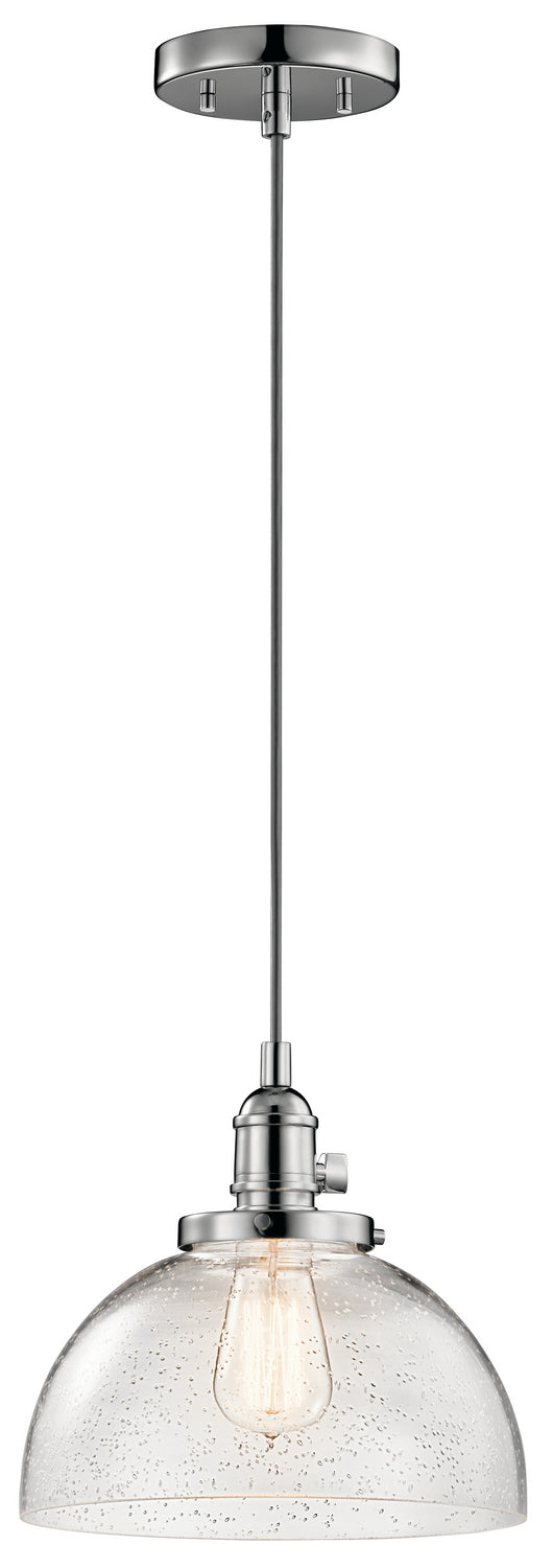 KICHLER 43853CH Avery 9.25" 1 Light Goblet Mini Pendant With Clear Seeded Glass Chrome