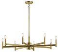 KICHLER 43857NBR Erzo 9.25" 8 Light Chandelier In Natural Brass