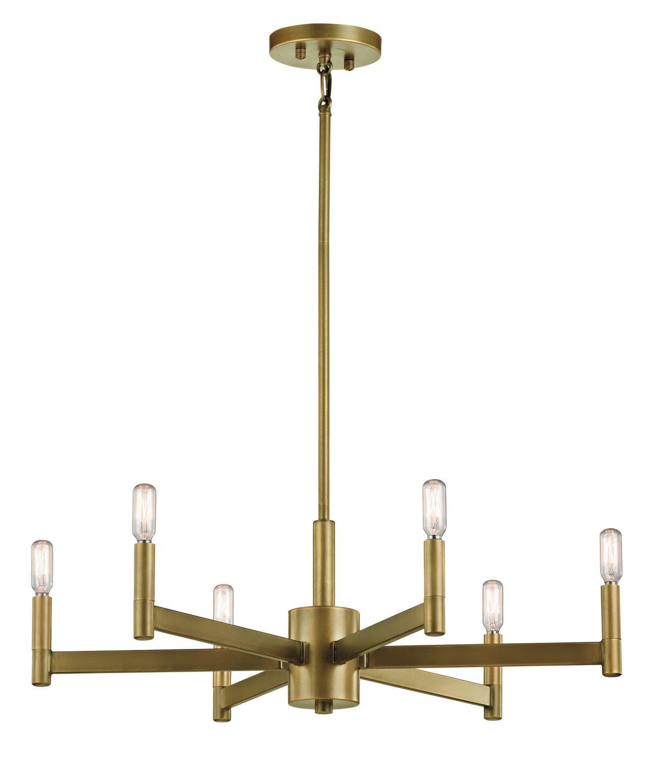KICHLER 43859NBR Erzo 9.25" 6 Light Chandelier In Natural Brass