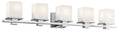 KICHLER 45193CH Tully 40.25" 5 Light Vanity Light With Satin Etched Cased Opal Glass Chrome