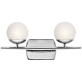 KICHLER 45581CH Jasper 16.5 Inches 2 Light Halogen Vanity Light With Satin Etched Cased Opal Glass Chrome