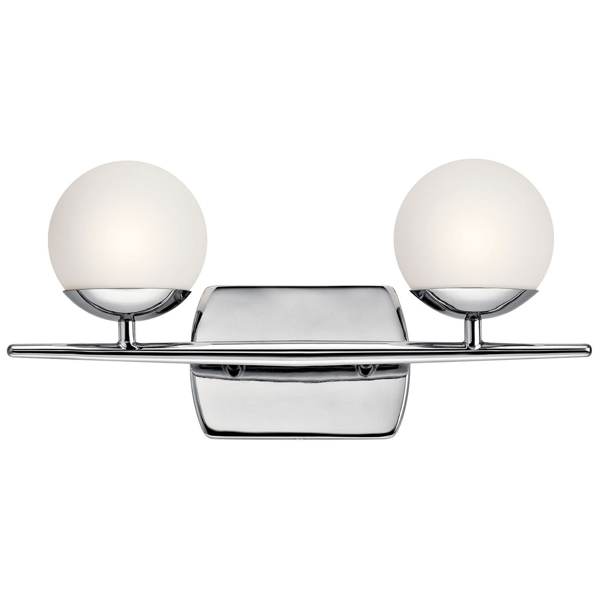 KICHLER 45581CH Jasper 16.5 Inches 2 Light Halogen Vanity Light With Satin Etched Cased Opal Glass Chrome