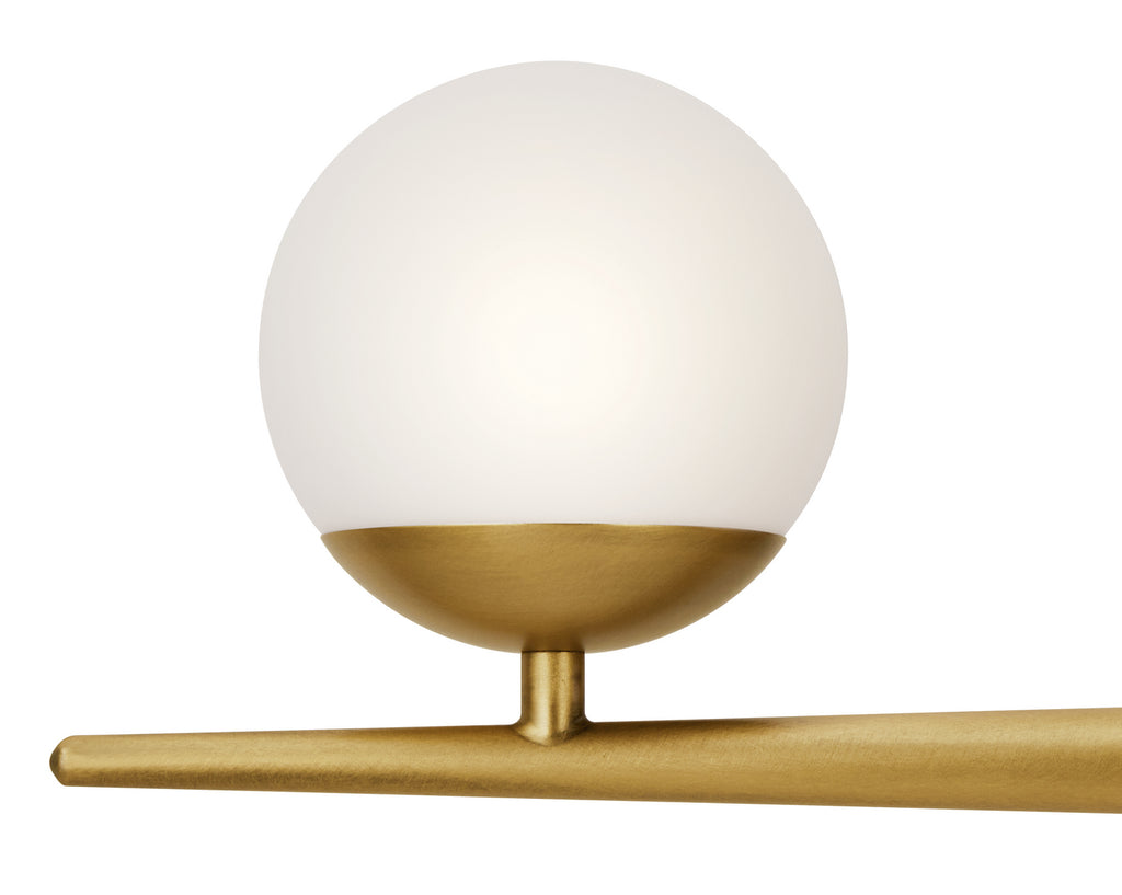 KICHLER 45582NBR Jasper 24.5" 3 Light Halogen Vanity Light With Satin Etched Cased Opal Glass Natural Brass