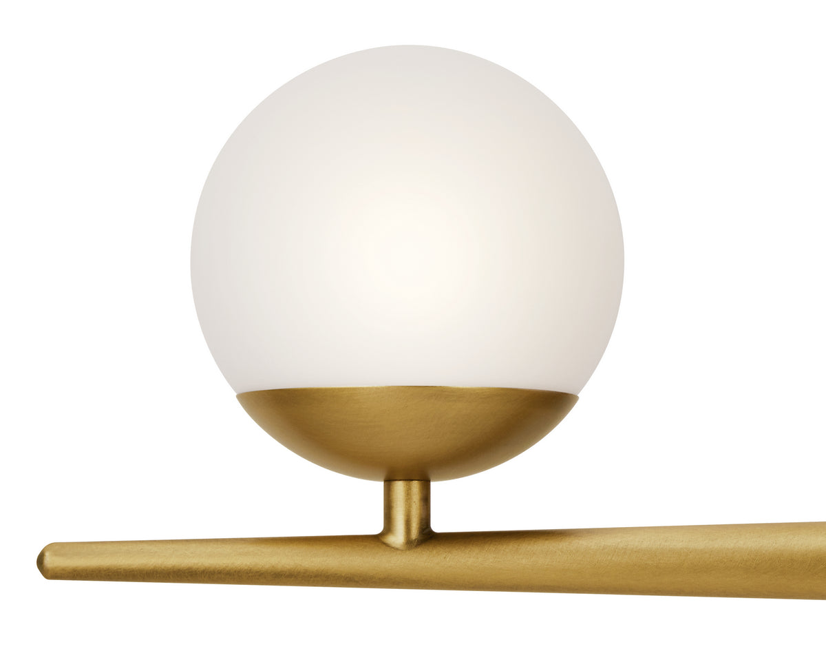KICHLER 45582NBR Jasper 24.5" 3 Light Halogen Vanity Light With Satin Etched Cased Opal Glass Natural Brass