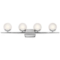 KICHLER 45583CH Jasper 32.25" 4 Light Halogen Vanity Light With Satin Etched Cased Opal Glass Chrome