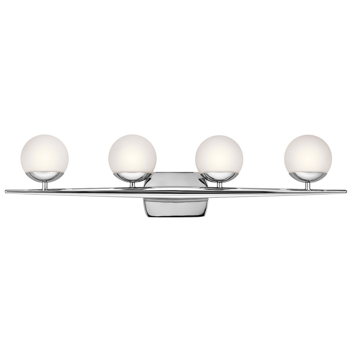 KICHLER 45583CH Jasper 32.25" 4 Light Halogen Vanity Light With Satin Etched Cased Opal Glass Chrome