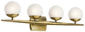 KICHLER 45583NBR Jasper 32.25" 4 Light Halogen Vanity Light With Satin Etched Cased Opal Glass Natural Brass