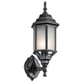 KICHLER 49255BKS Chesapeake 17" 1 Light Outdoor Wall Light With Satin Etched Glass In Black