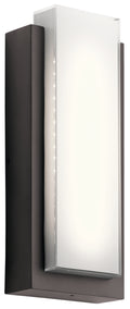 KICHLER 49557AZLED Dahlia 18.75" Led Outdoor Wall Light With White Glass Architectural Bronze