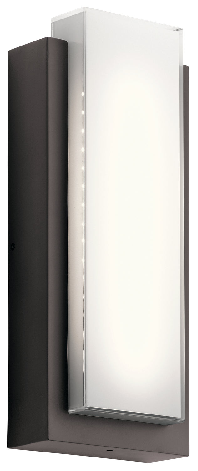 KICHLER 49557AZLED Dahlia 18.75" Led Outdoor Wall Light With White Glass Architectural Bronze