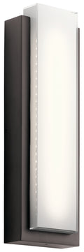 KICHLER 49558AZLED Dahlia 22.25" Led Outdoor Wall Light With White Glass Architectural Bronze