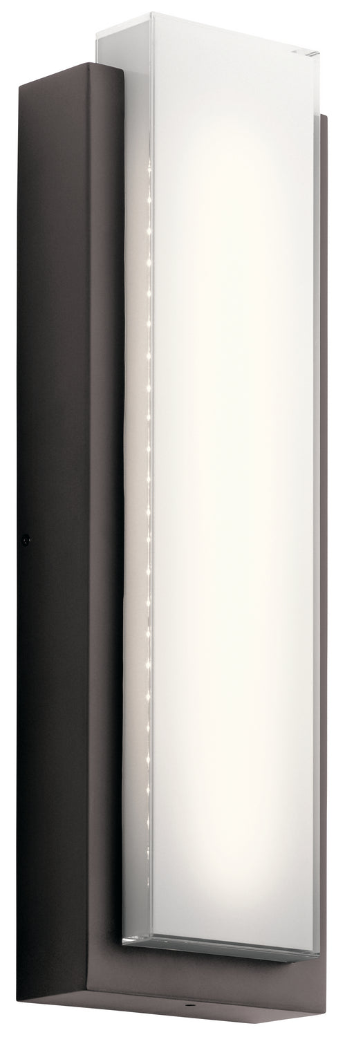 KICHLER 49558AZLED Dahlia 22.25" Led Outdoor Wall Light With White Glass Architectural Bronze