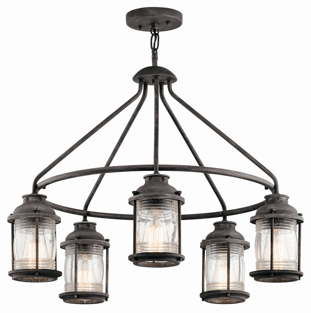 KICHLER 49667WZC Ashland Bay 5 Light Chandelier Weathered Zinc