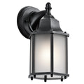 KICHLER 9774BKS Chesapeake 10.25" 1 Light Outdoor Wall Light With Satin Etched Glass In Black