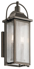 KICHLER 49714OZ Harbor Row 18.5" 2 Light Outdoor Wall Light With Clear Seeded Glass In Olde Bronze