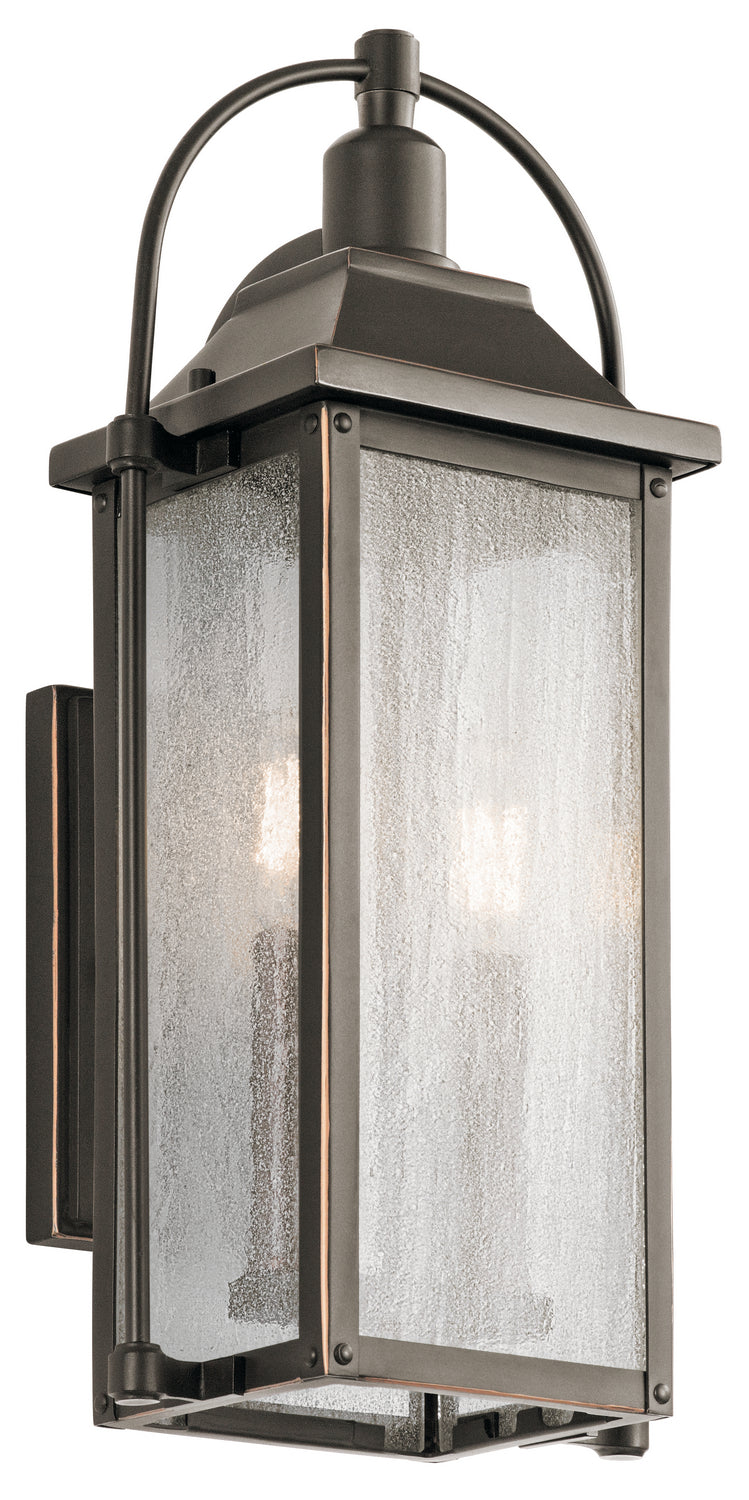 KICHLER 49714OZ Harbor Row 18.5" 2 Light Outdoor Wall Light With Clear Seeded Glass In Olde Bronze