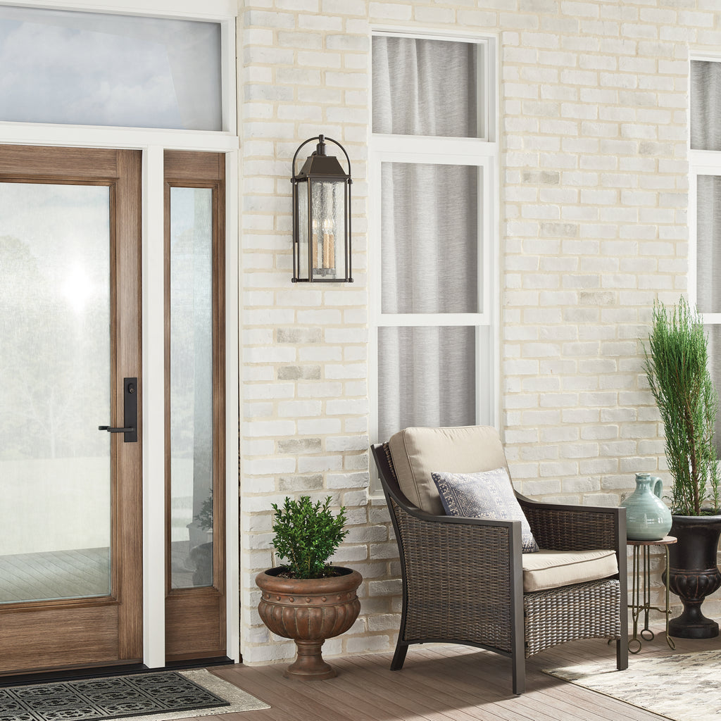 KICHLER 49715OZ Harbor Row 23.25" 3 Light Outdoor Wall Light With Clear Seeded Glass In Olde Bronze