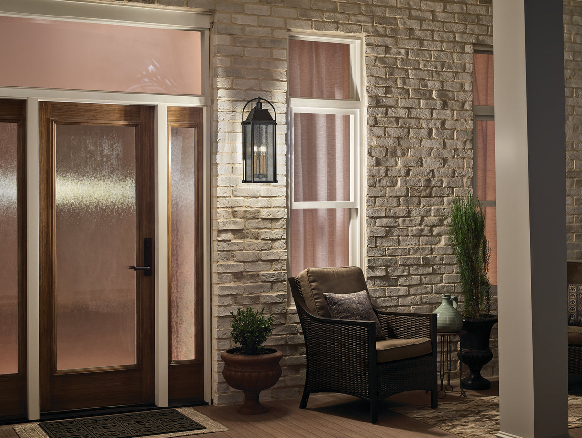 KICHLER 49715OZ Harbor Row 23.25" 3 Light Outdoor Wall Light With Clear Seeded Glass In Olde Bronze
