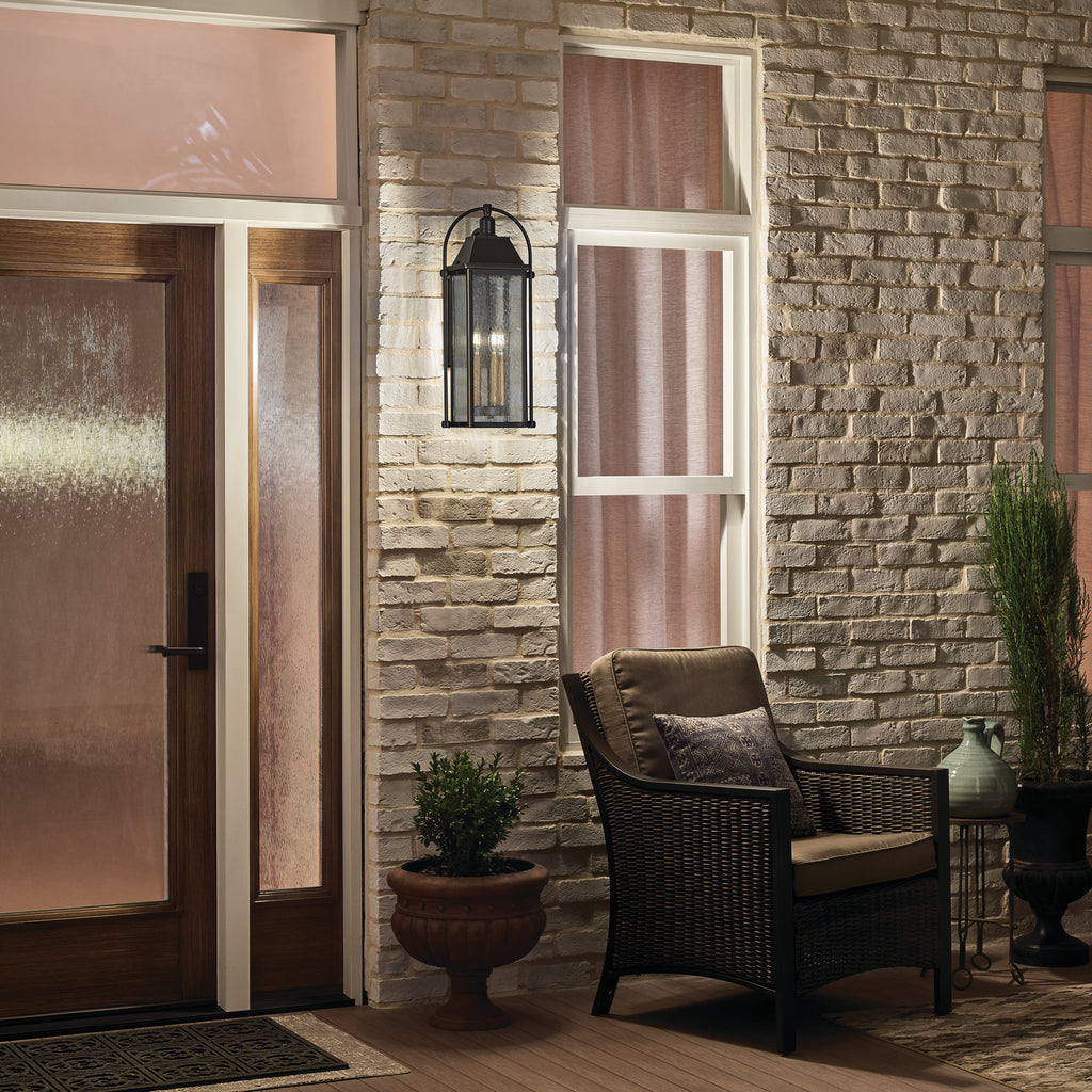 KICHLER 49715OZ Harbor Row 23.25" 3 Light Outdoor Wall Light With Clear Seeded Glass In Olde Bronze