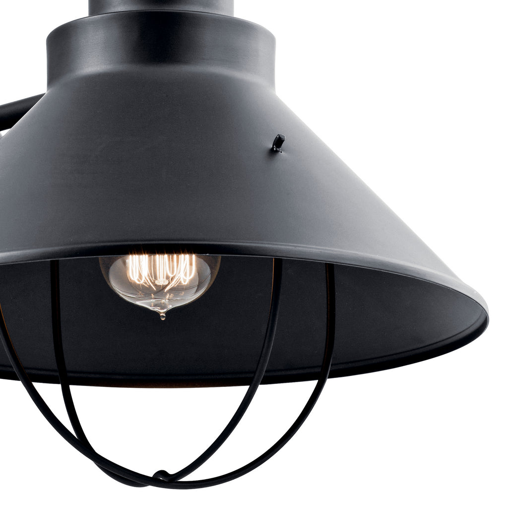 KICHLER 9142BK Seaside 16.5" 1 Light Outdoor Wall Light Black