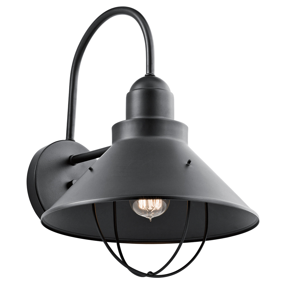 KICHLER 9142BK Seaside 16.5" 1 Light Outdoor Wall Light Black
