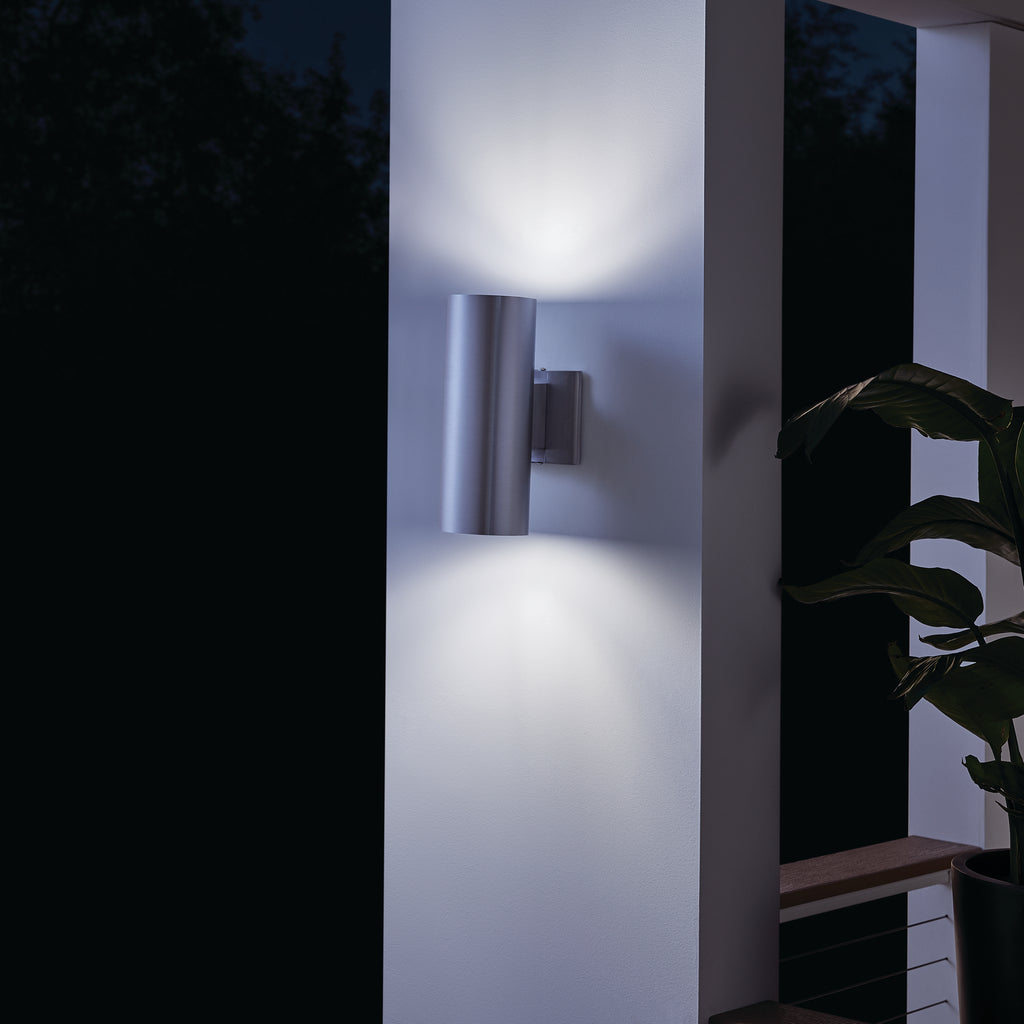 KICHLER 9244BA Cylinder 12" Wall Light Brushed Aluminum