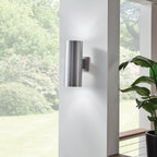 KICHLER 9246BA Cylinder 15" 2 Light Wall Light Brushed Aluminum