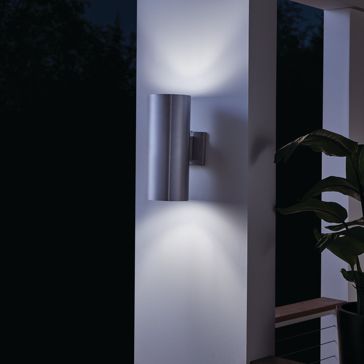 KICHLER 9246BA Cylinder 15" 2 Light Wall Light Brushed Aluminum