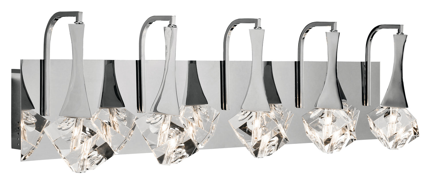 ELAN 83777 Rockne 5 Light Led Vanity Light Chrome