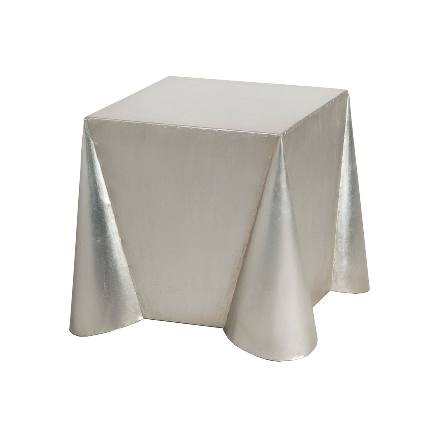 ELK SIGNATURE 7117006 Tin Covered Side Table In Antique Silver Leaf