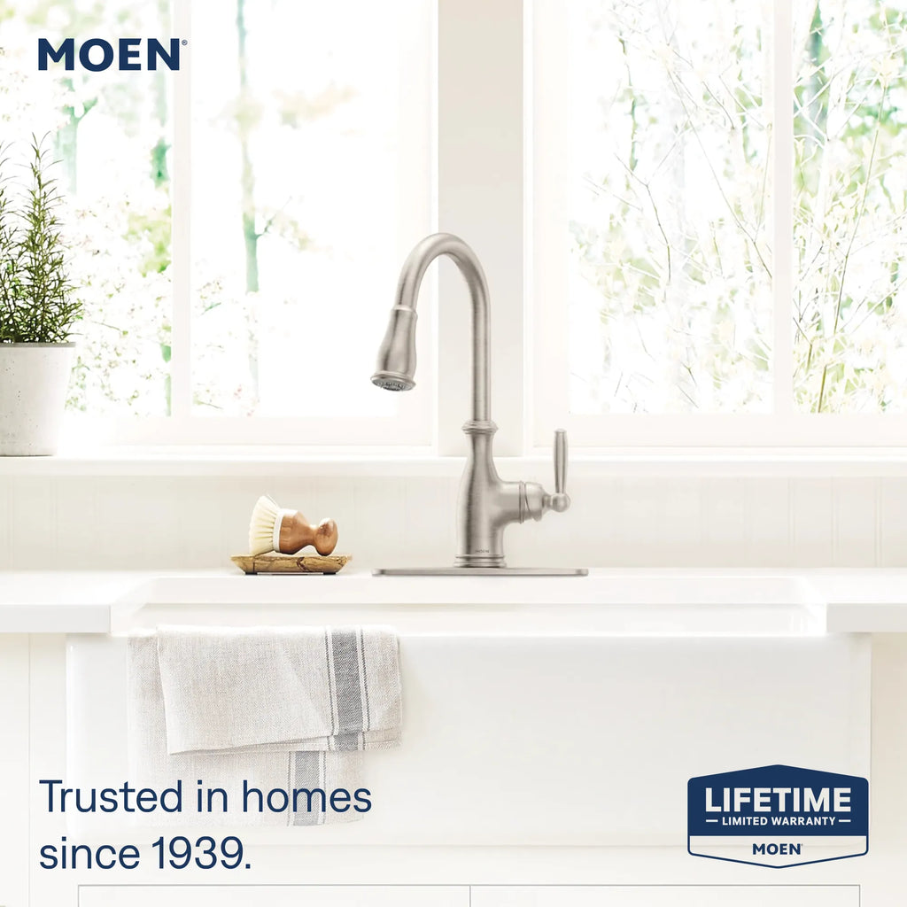 MOEN 7185EWSRS Brantford Motionsense Wave One-Handle Pulldown Touchless Kitchen Faucet - Spot Resist Stainless
