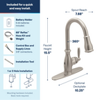 MOEN 7185EWSRS Brantford Motionsense Wave One-Handle Pulldown Touchless Kitchen Faucet - Spot Resist Stainless