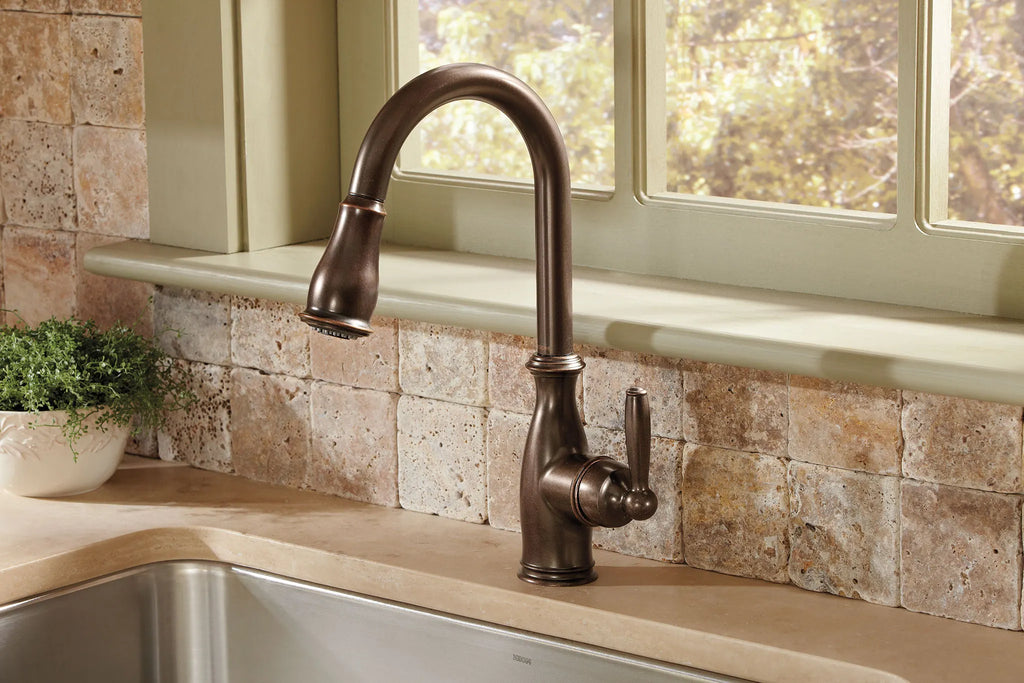 MOEN 7185ORB Brantford One-Handle High Arc Pulldown Kitchen Faucet - Oil Rubbed Bronze
