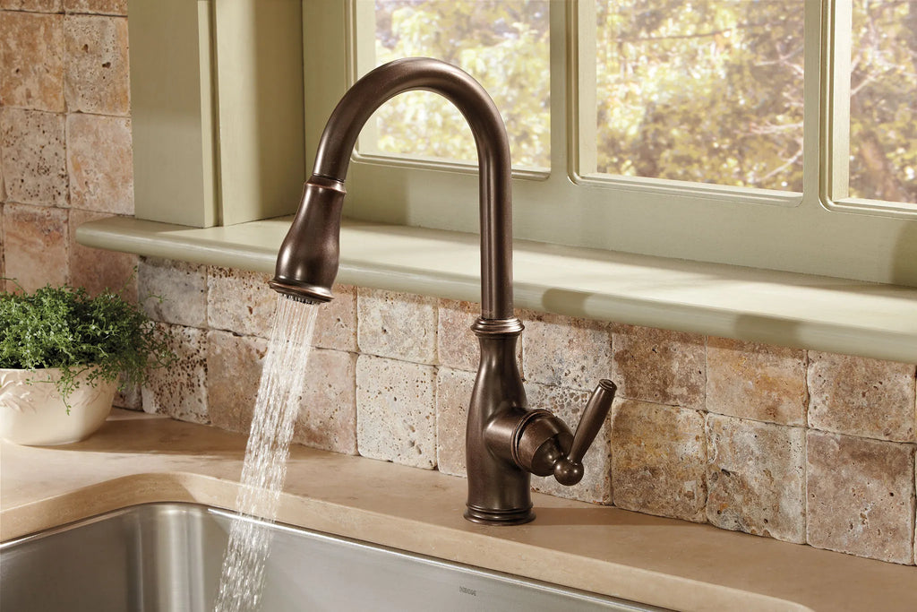 MOEN 7185ORB Brantford One-Handle High Arc Pulldown Kitchen Faucet - Oil Rubbed Bronze