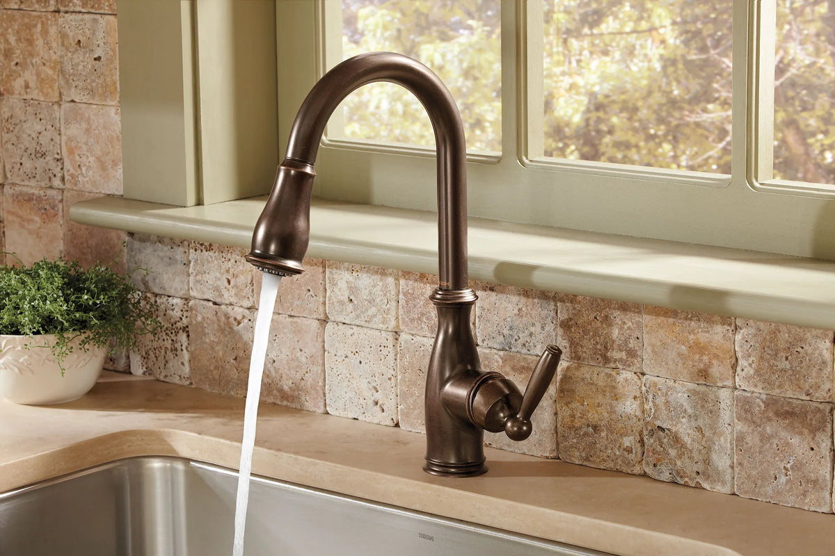 MOEN 7185ORB Brantford One-Handle High Arc Pulldown Kitchen Faucet - Oil Rubbed Bronze