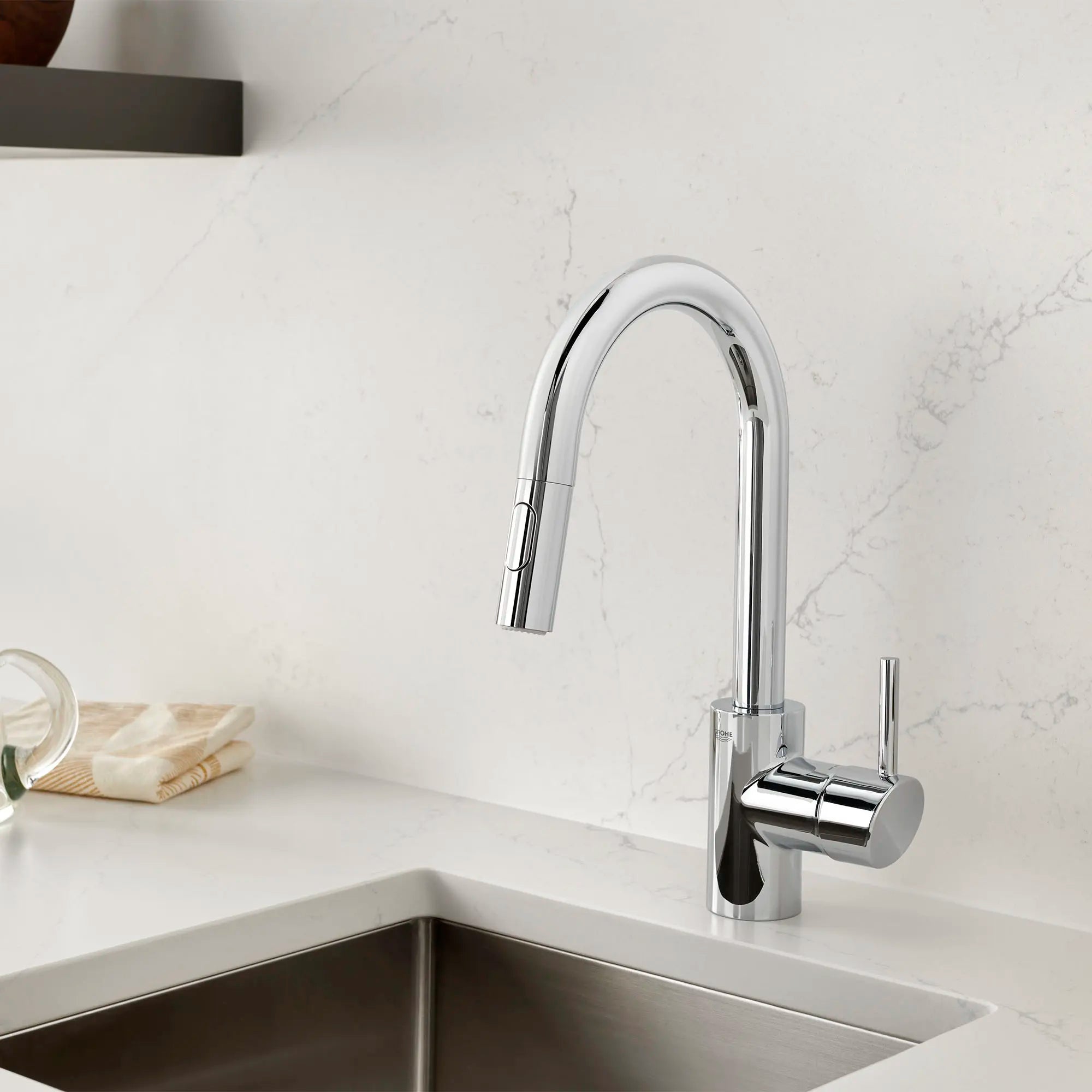 GROHE 31479001 Concetto Single-Handle Pull Down Prep Faucet 1.75 GPM - Chrome