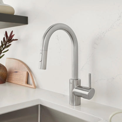 GROHE 31479DC1 Concetto Single-Handle Pull Down Prep Faucet 1.75 GPM - Supersteel