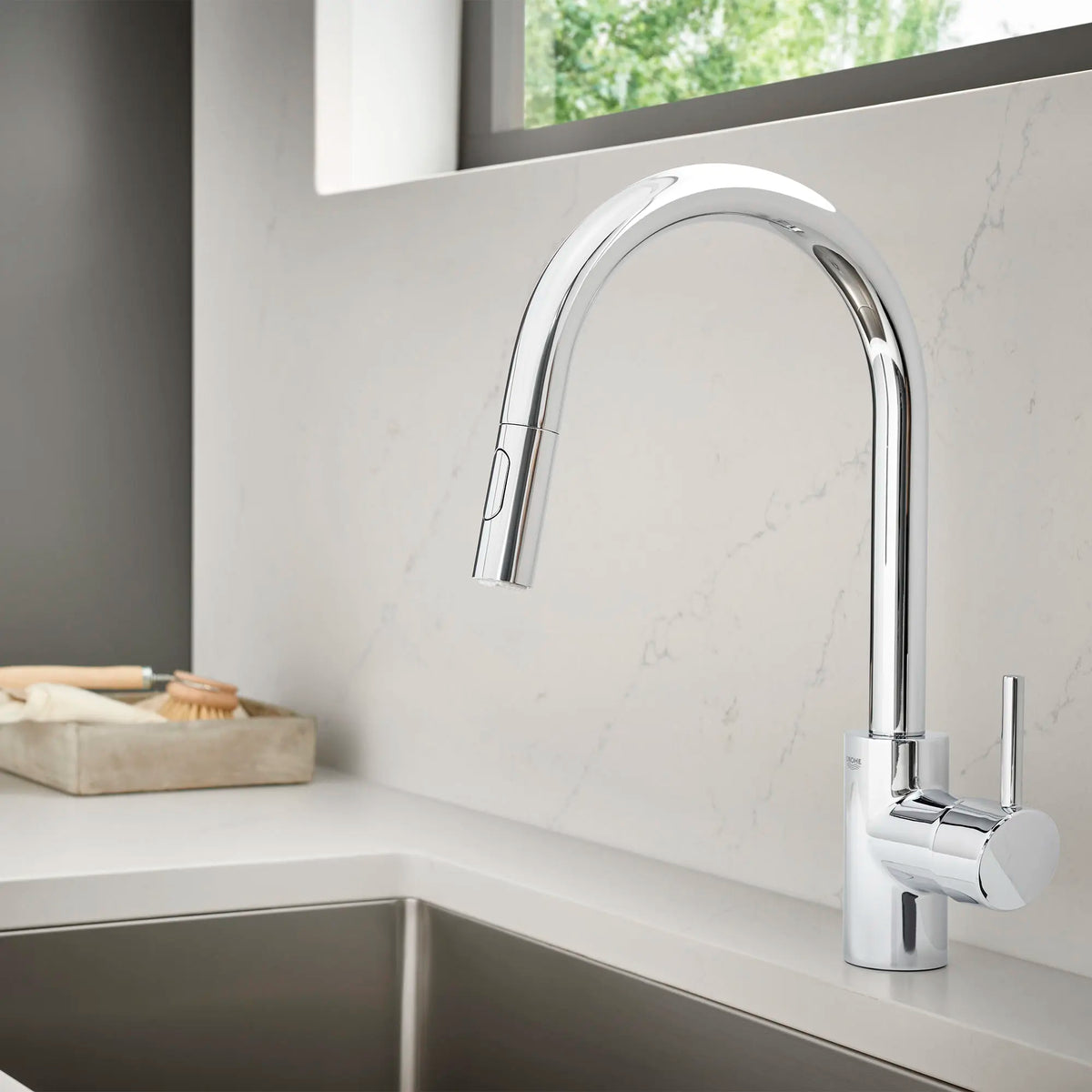 GROHE 32665003 Concetto Single-Handle Pull-Down Kitchen Faucet Dual Spray 1.75 GPM - Chrome