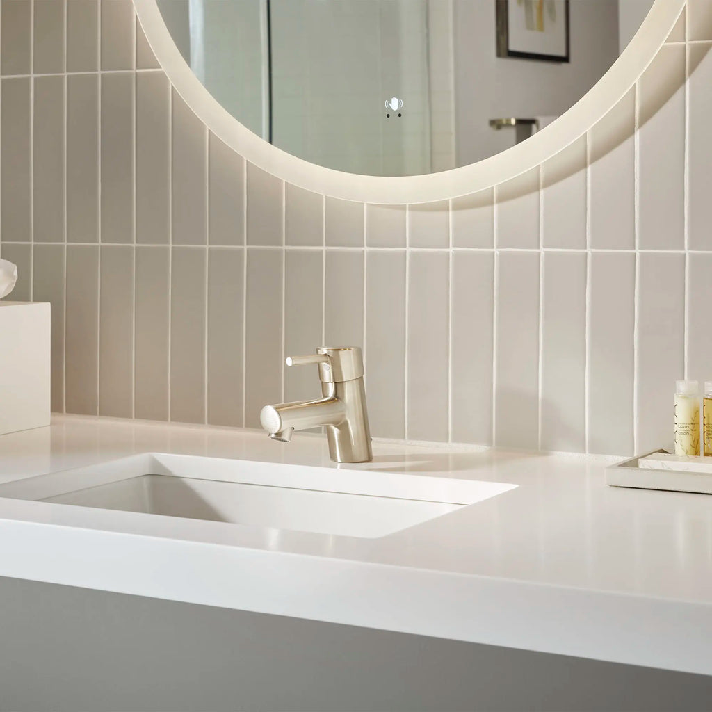 GROHE 34702EN1 Concetto Single Hole Single-Handle XS-Size Bathroom Faucet, 1.2 GPM - Brushed Nickel
