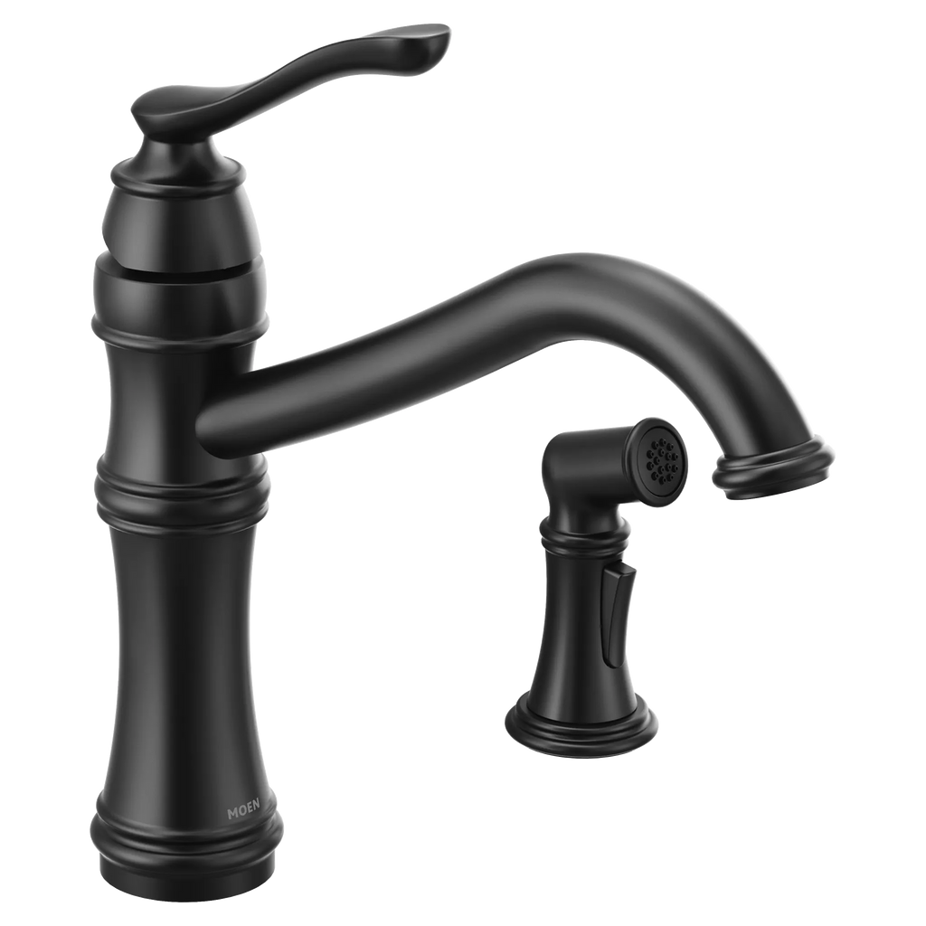 MOEN 7245BL Belfield  One-Handle Kitchen Faucet In Matte Black