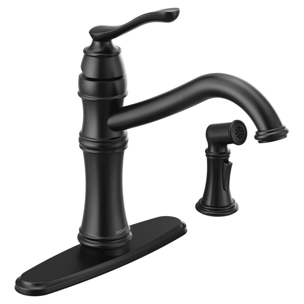 MOEN 7245BL Belfield  One-Handle Kitchen Faucet In Matte Black