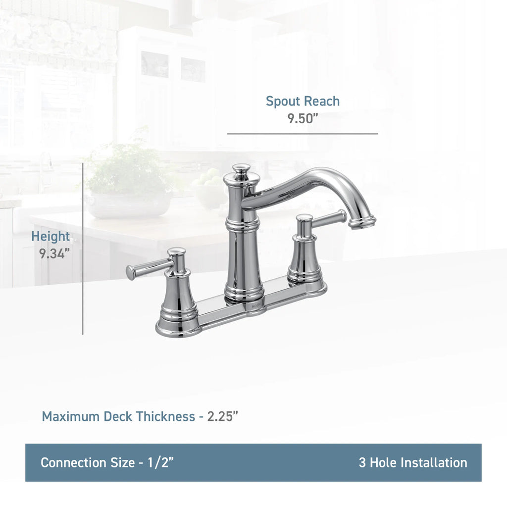 MOEN 7250BL Belfield  Two-Handle Kitchen Faucet In Matte Black